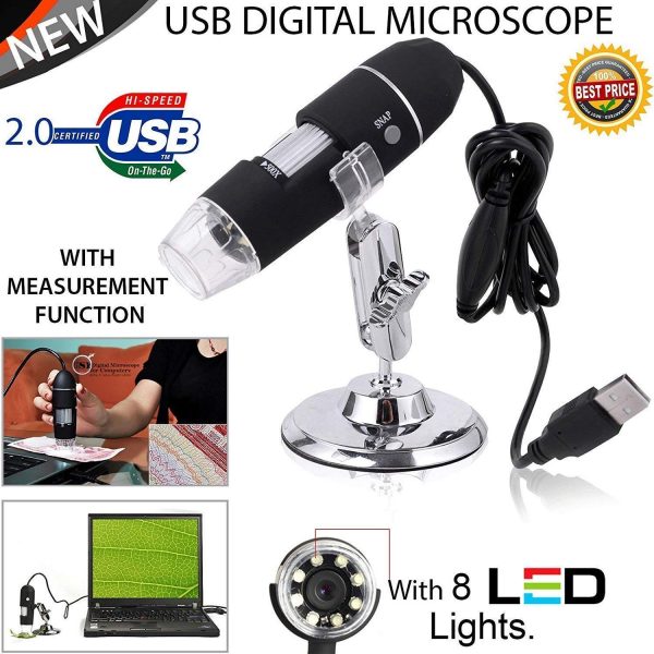 USB MICROSCOPE, 1000X ZOOM 8 LED USB 2.0 DIGITAL MINI MICROSCOPE