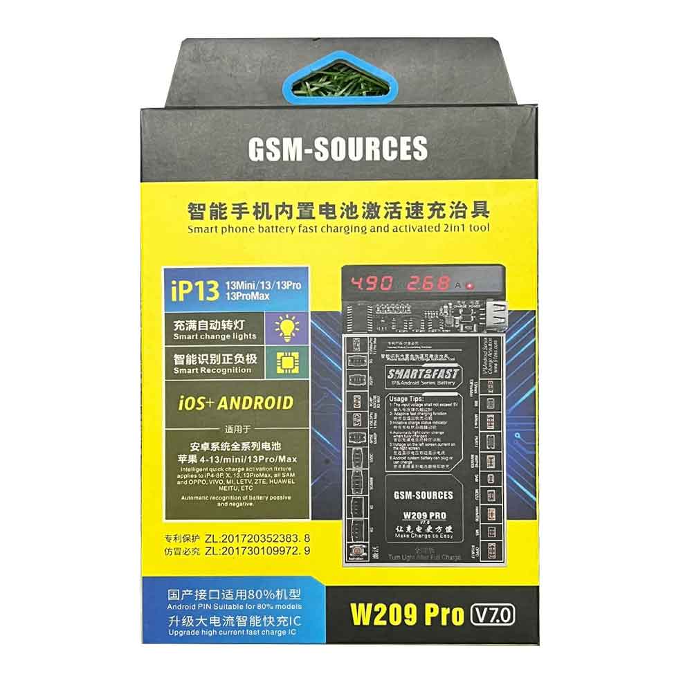 GSM-SOURCE W209 Pro V7.0 Smart Phone Battery fast charging and activated 2in1 Tool